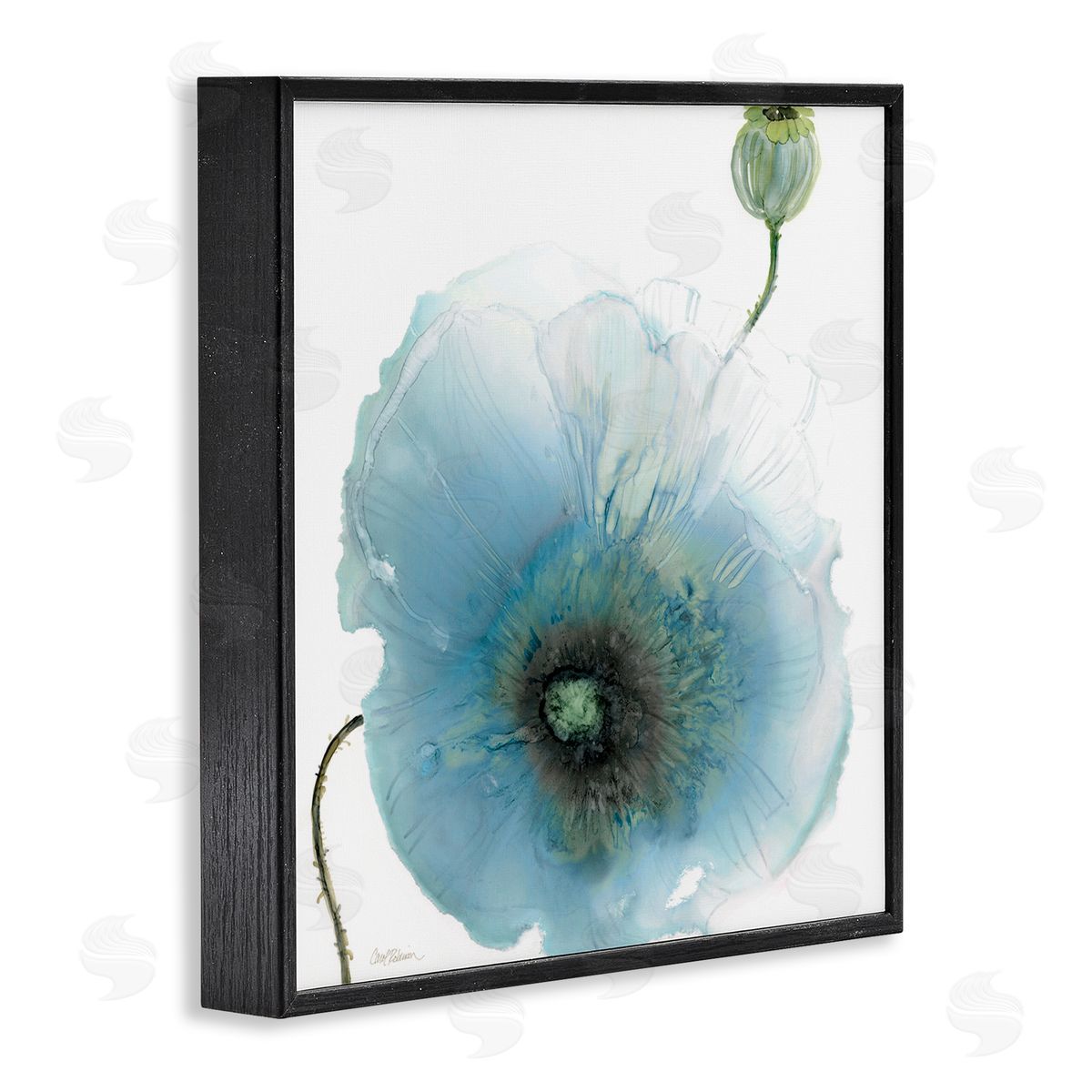 Carol Robinson Contemporary Flower Petal Shape Black Framed Glicee Wall Art Print