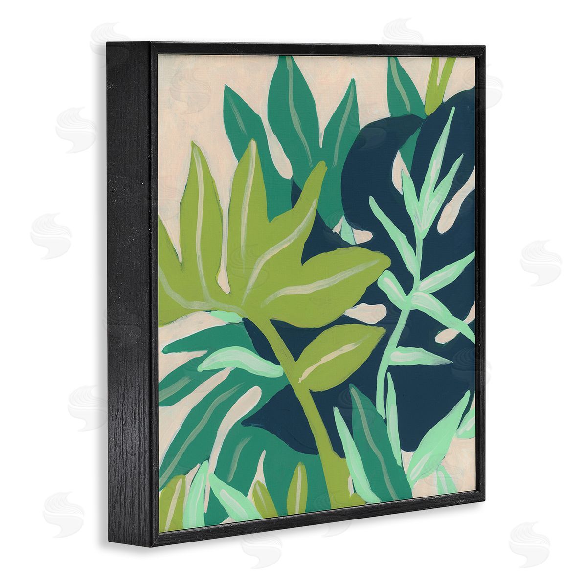 June Erica Vess Tropical Layered Plant Leaves Black Framed Glicee Wall Art Print