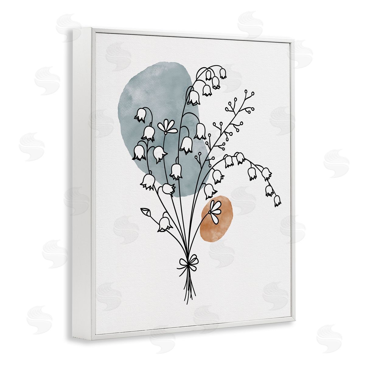 Lily of the Valley Wildflower White Frame Print Wall Art, Home Decor by JJ Design House LLC