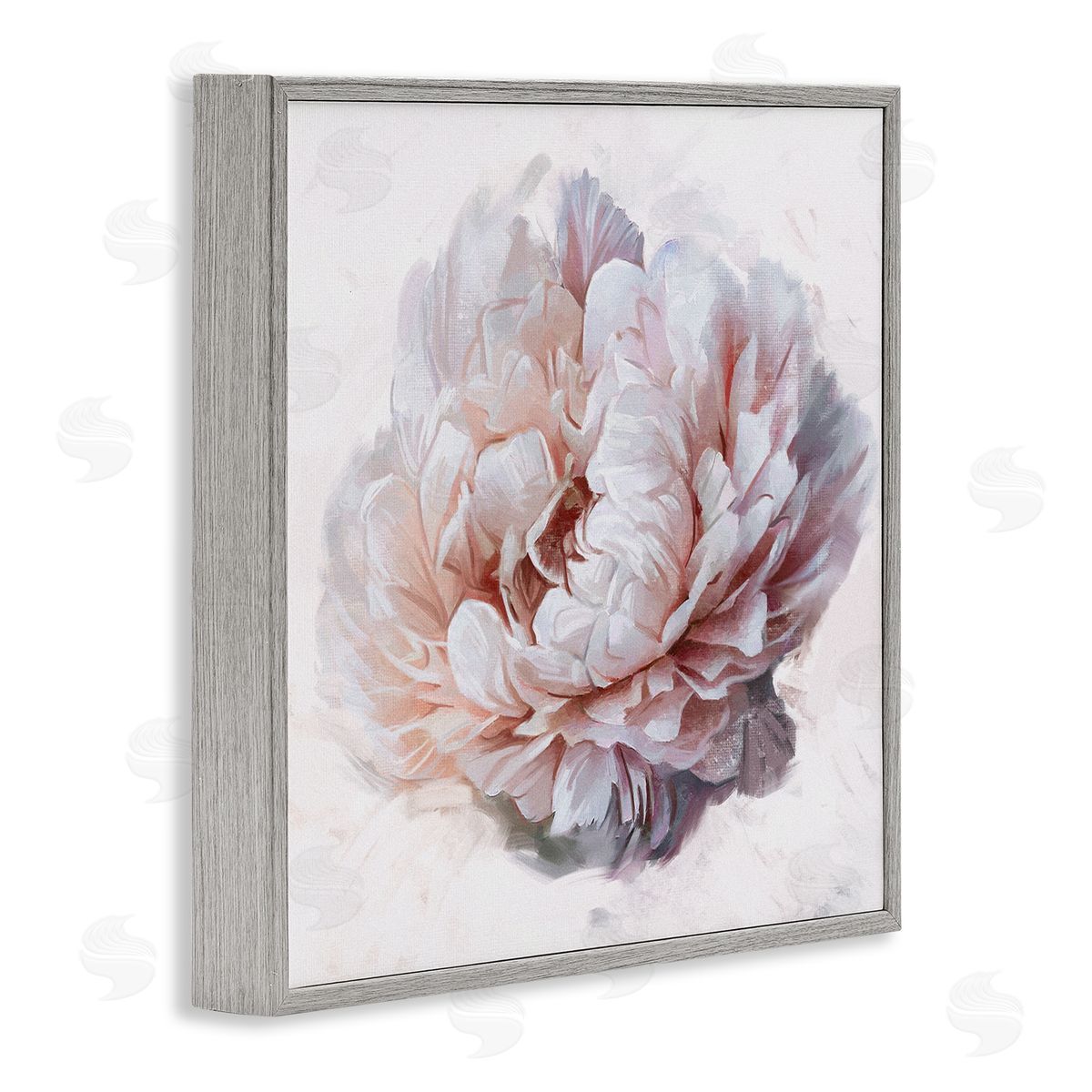 Ziwei Li Detailed Peony Petals Gray Framed Glicee Wall Art Print