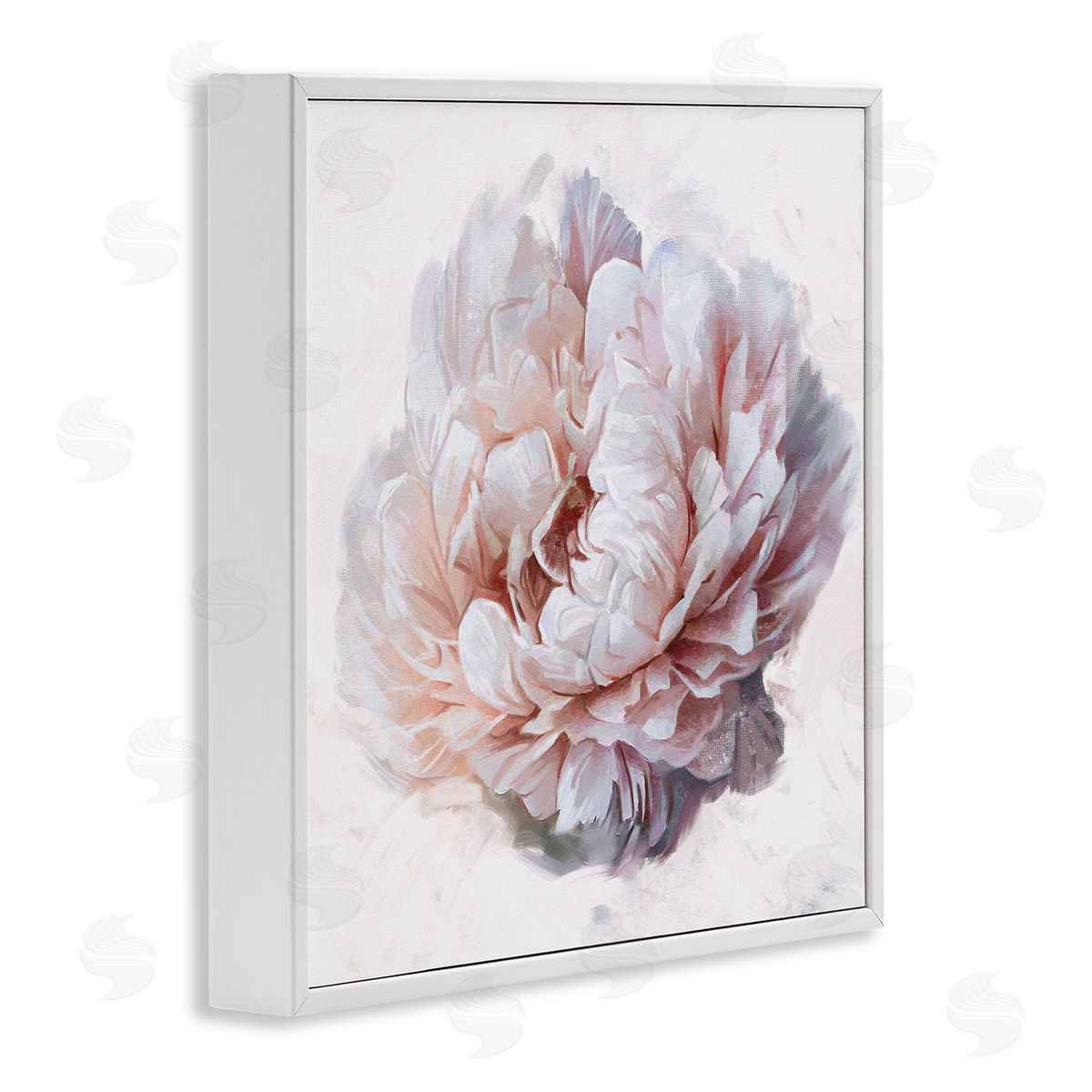 Ziwei Li Detailed Peony Petals White Framed Glicee Wall Art Print