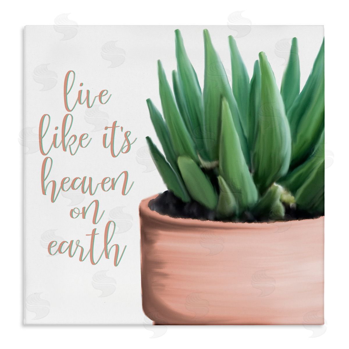 Kim Allen Like It's Heaven On Earth Plant Stretched Canvas Wall Art Print