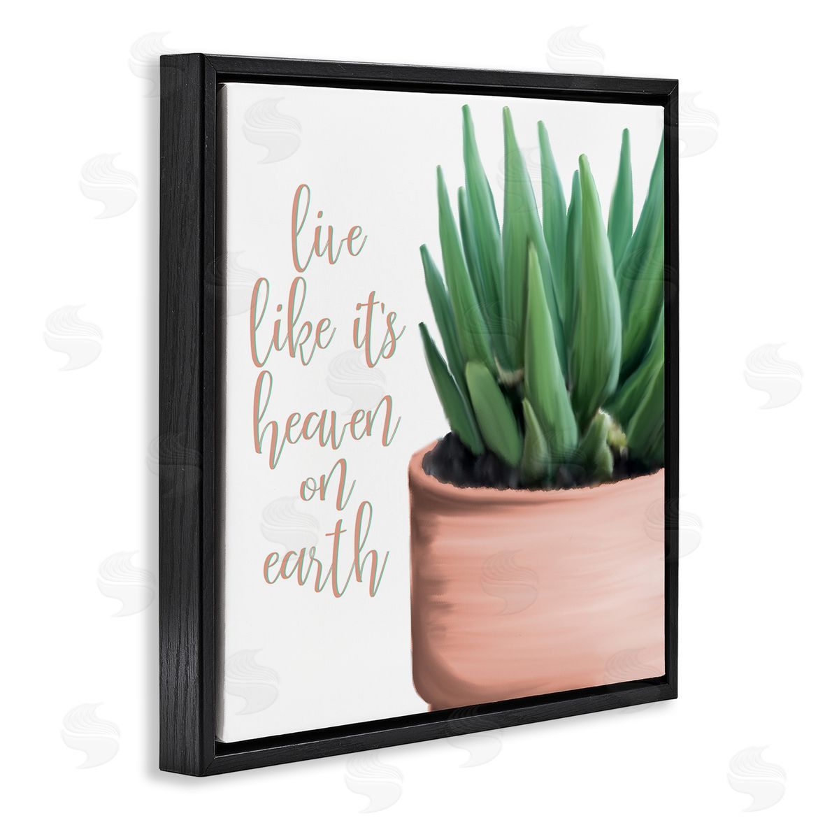 Kim Allen Like It's Heaven On Earth Plant Black Floating Frame Canvas Wall Art Print