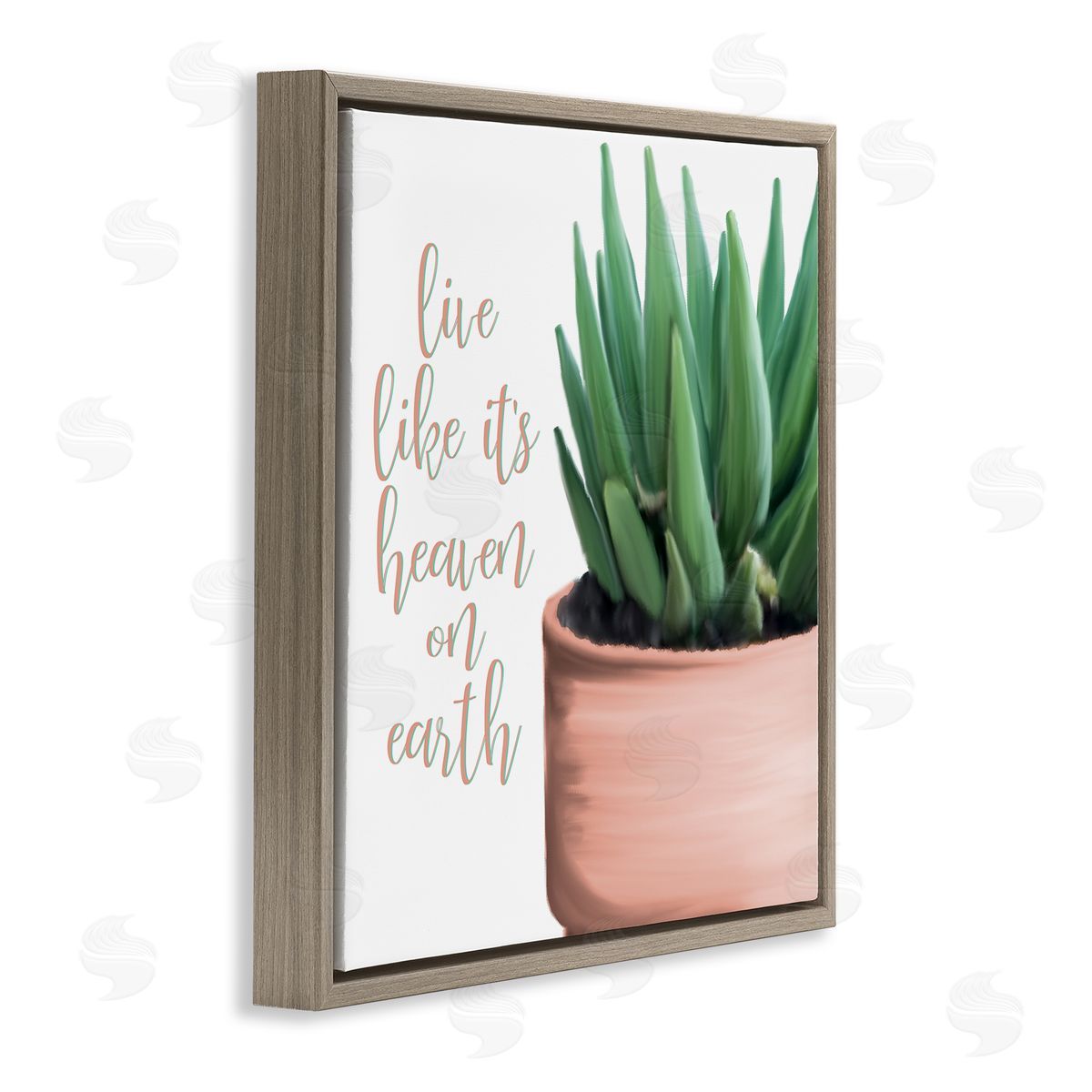 Kim Allen Like It's Heaven On Earth Plant Brown Floating Frame Canvas Wall Art Print