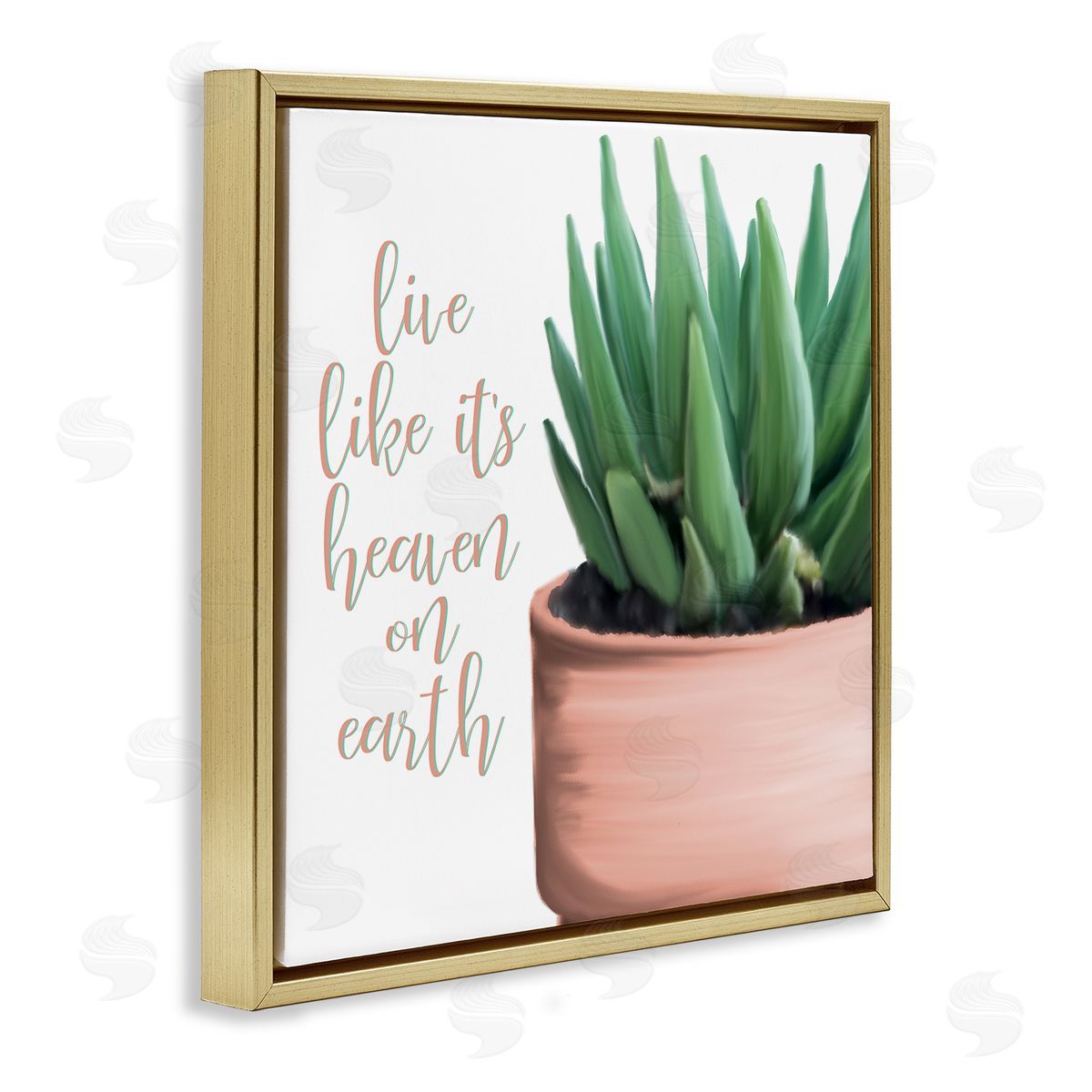 Kim Allen Like It's Heaven On Earth Plant Gold Floating Frame Canvas Wall Art Print