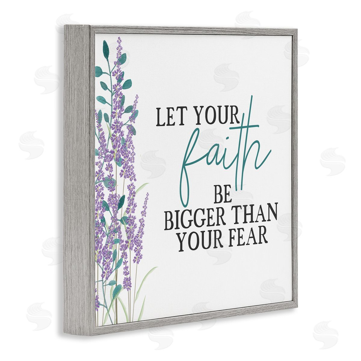 Kim Allen Faith Bigger Than Your Fear Lavender Gray Framed Glicee Wall Art Print