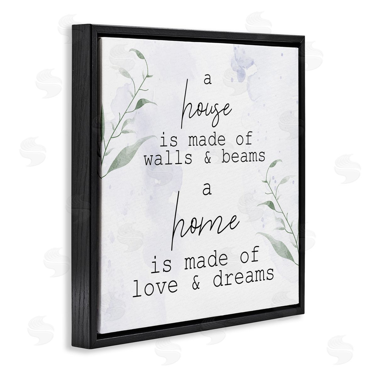 Kim Allen Home is Love & Dreams Phrase Black Floating Frame Canvas Wall Art Print
