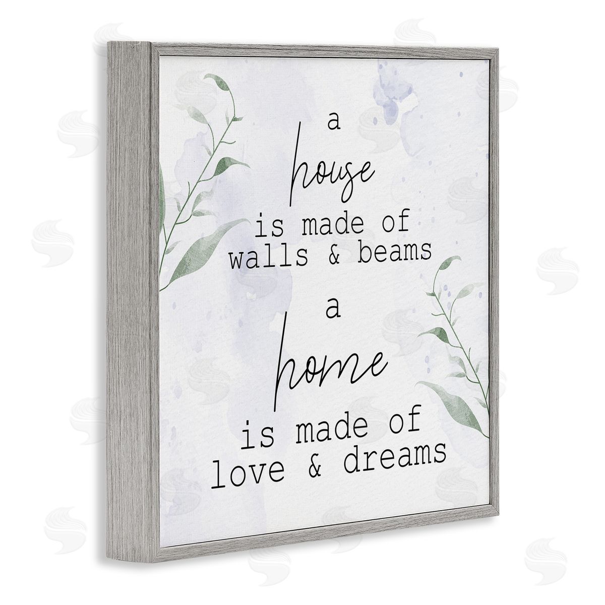Kim Allen Home is Love & Dreams Phrase Gray Framed Glicee Wall Art Print