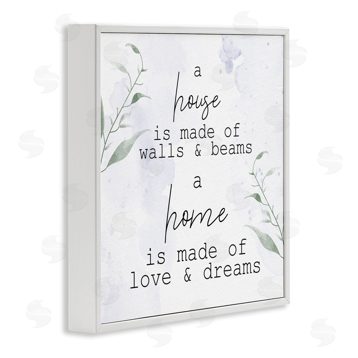Kim Allen Home is Love & Dreams Phrase White Framed Glicee Wall Art Print