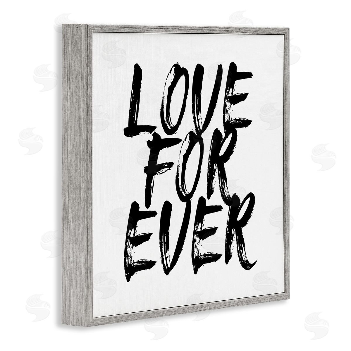 Martina Pavlova Love Forever Brush Stroke Phrase Gray Framed Glicee Wall Art Print