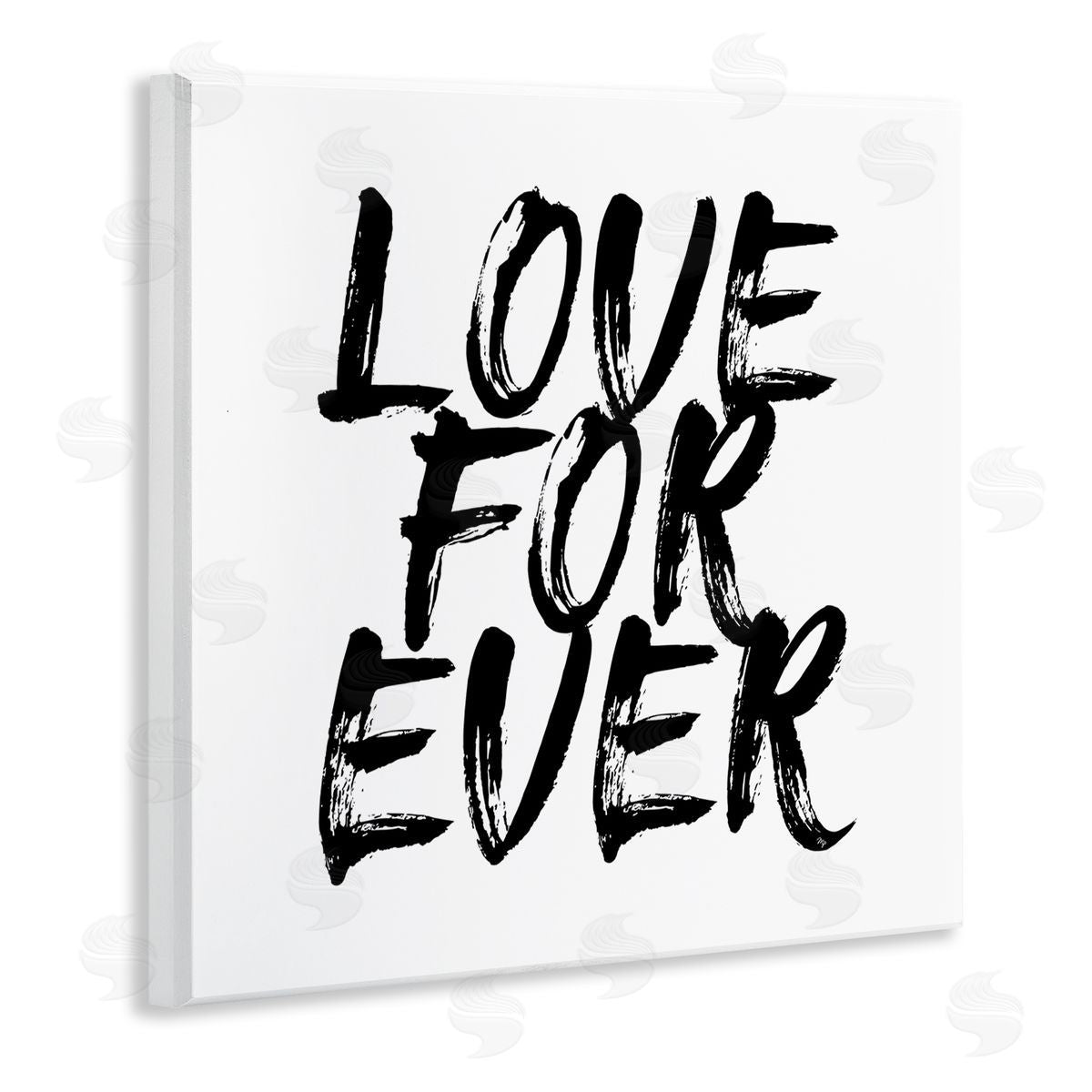 Martina Pavlova Love Forever Brush Stroke Phrase Wooden Wall Plaque Art Print