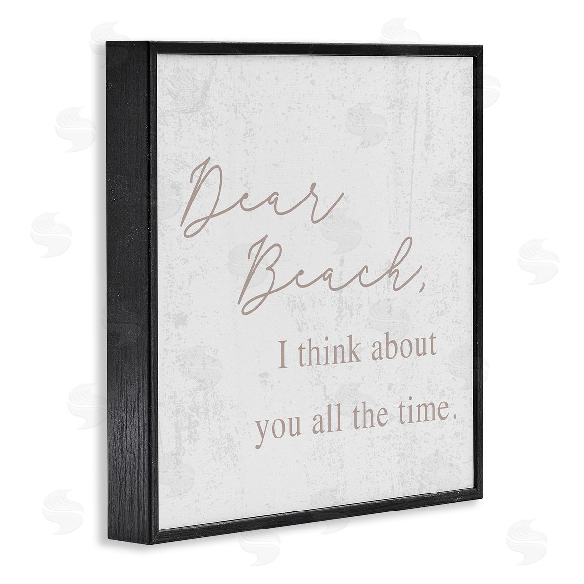 Stupell Studio Dear Beach I Think About You Phrase Black Framed Glicee Wall Art Print