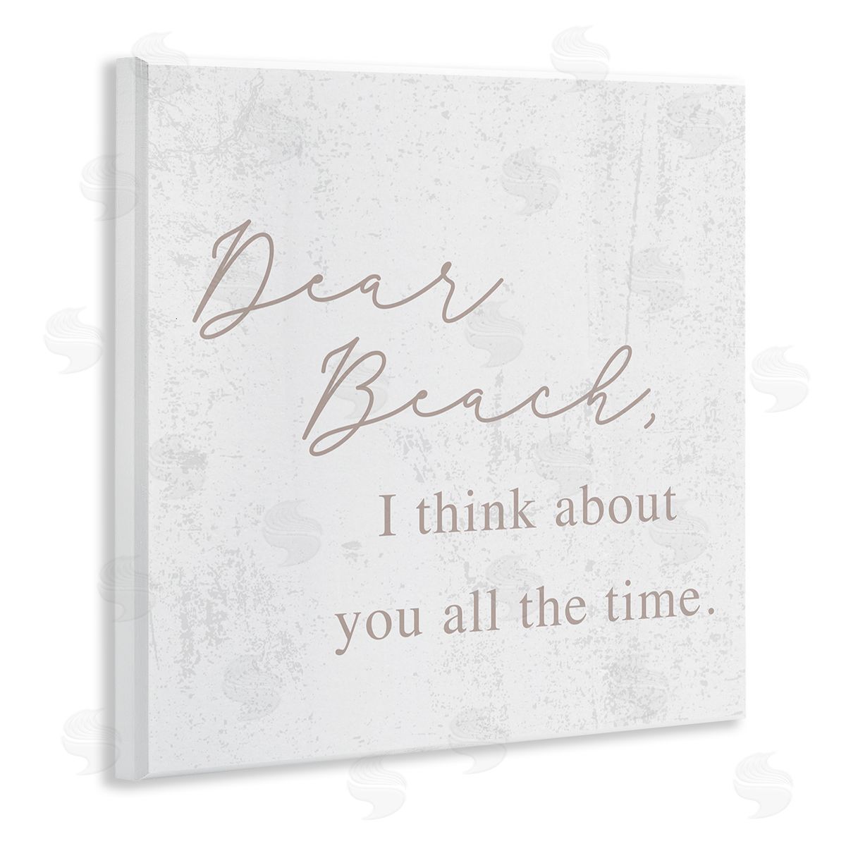 Stupell Studio Dear Beach I Think About You Phrase Wooden Wall Plaque Art Print