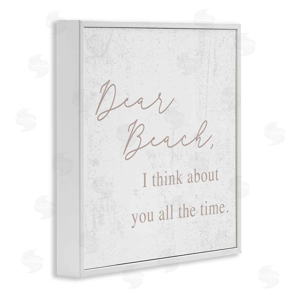 Stupell Studio Dear Beach I Think About You Phrase White Framed Glicee Wall Art Print