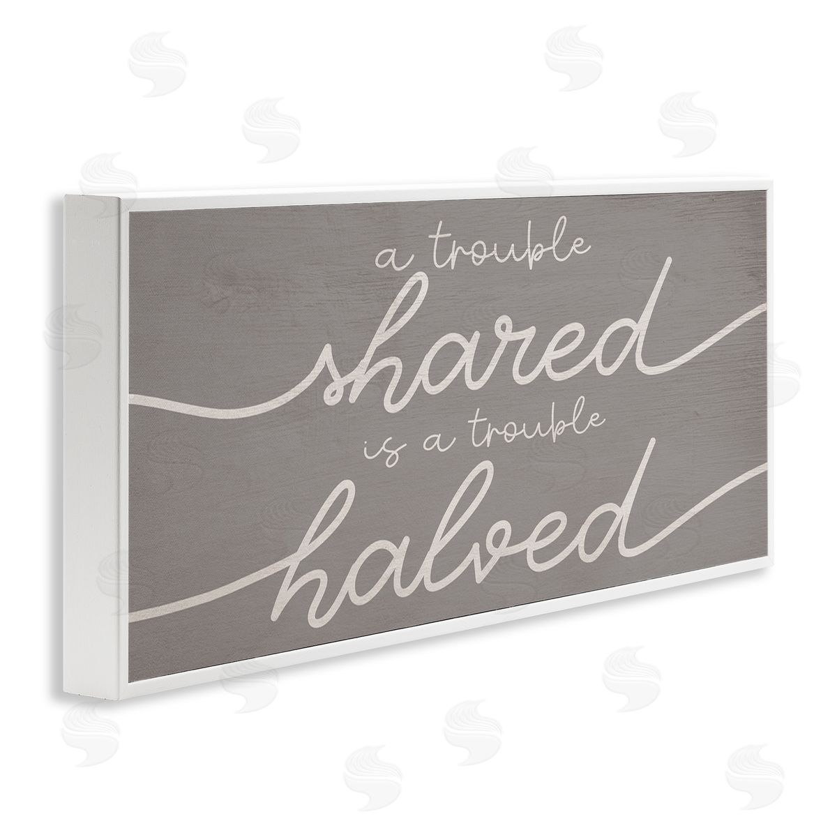 Stupell Studio Trouble Shared Is Halved Phrase