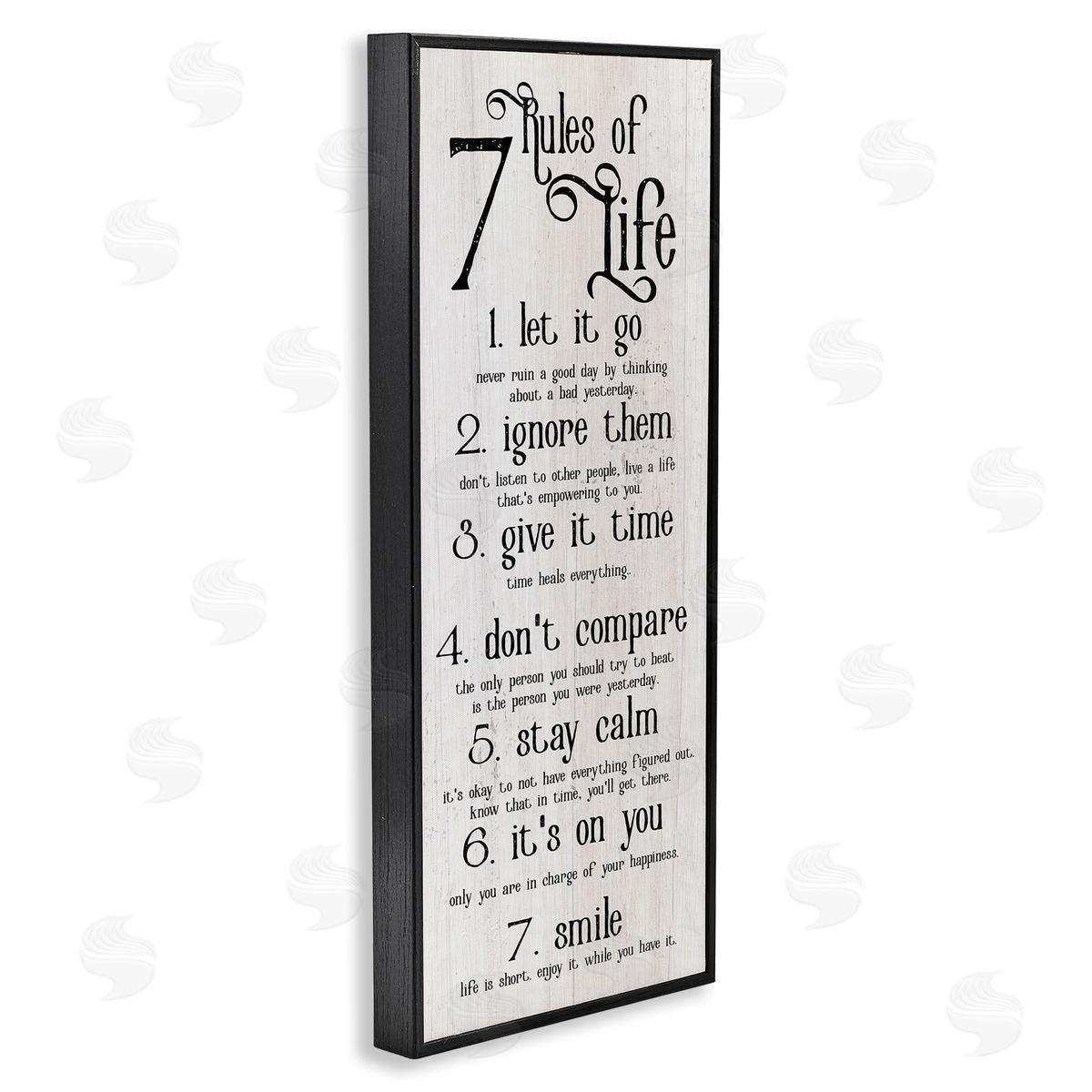 Rules Of Life Motivating List Black Frame Print Wall Art, Home Decor by Stupell Studio