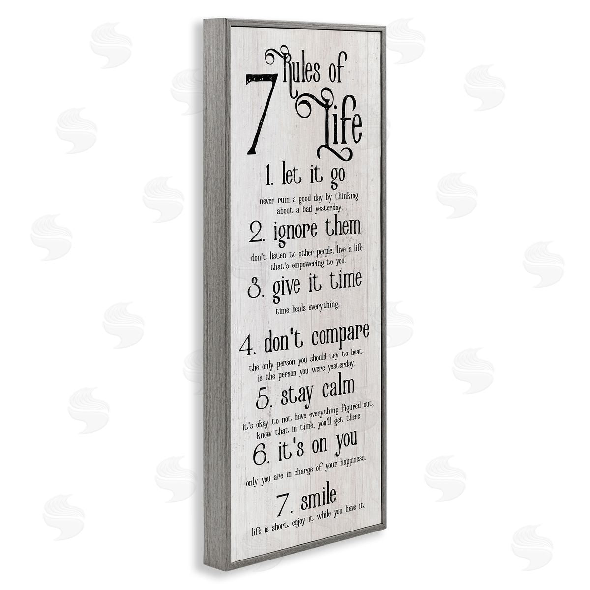 Rules Of Life Motivating List Grey Frame Print Wall Art, Home Decor by Stupell Studio