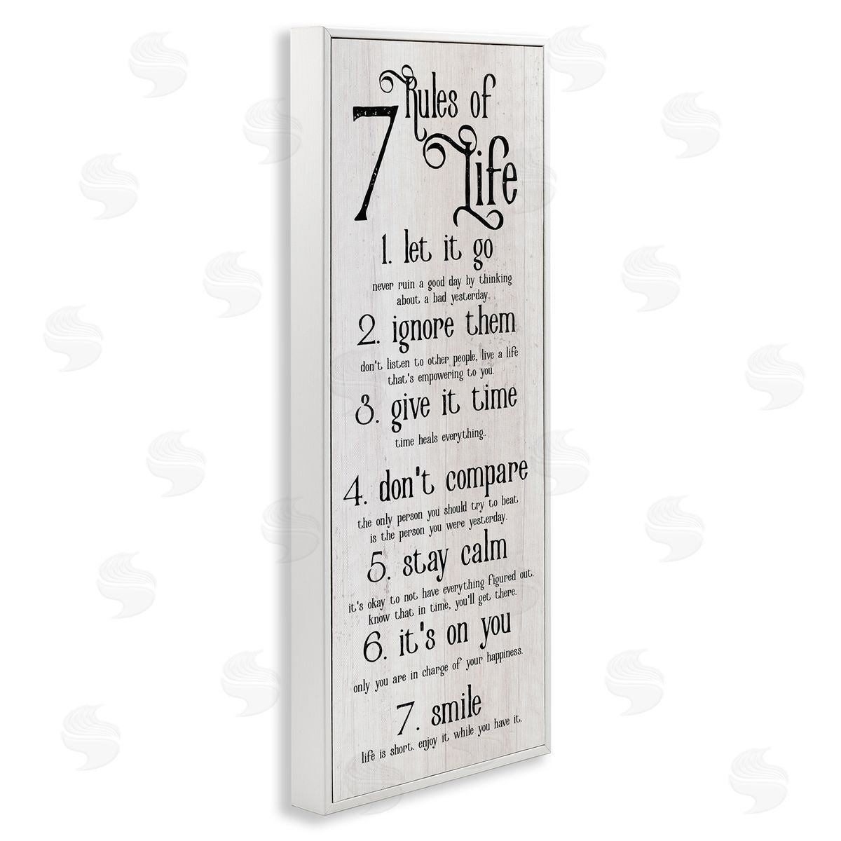 Rules Of Life Motivating List White Frame Print Wall Art, Home Decor by Stupell Studio
