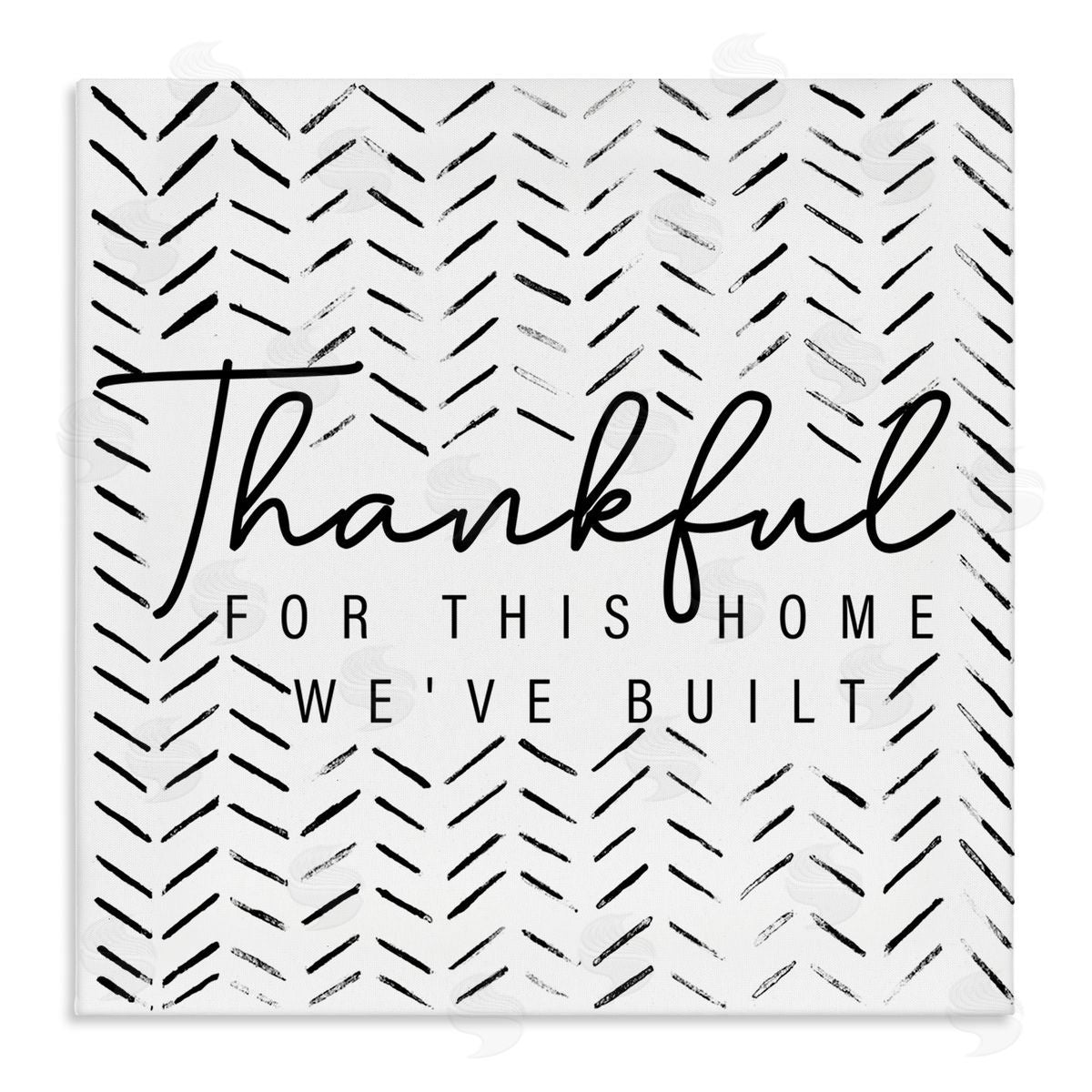 Janice Gaynor Thankful Home We've Built Phrase Stretched Canvas Wall Art Print