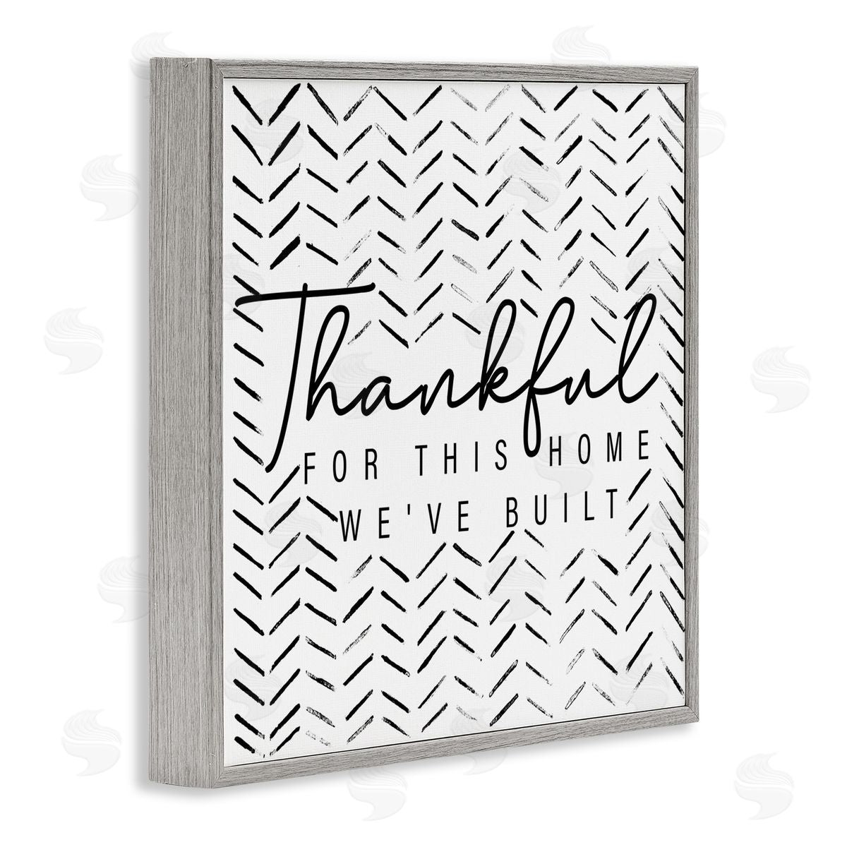 Janice Gaynor Thankful Home We've Built Phrase Gray Framed Glicee Wall Art Print