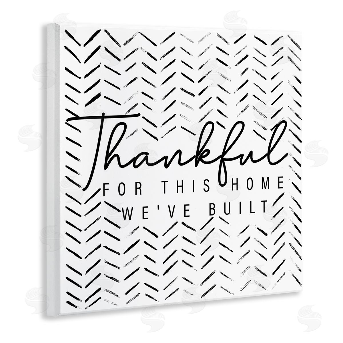 Janice Gaynor Thankful Home We've Built Phrase Wooden Wall Plaque Art Print