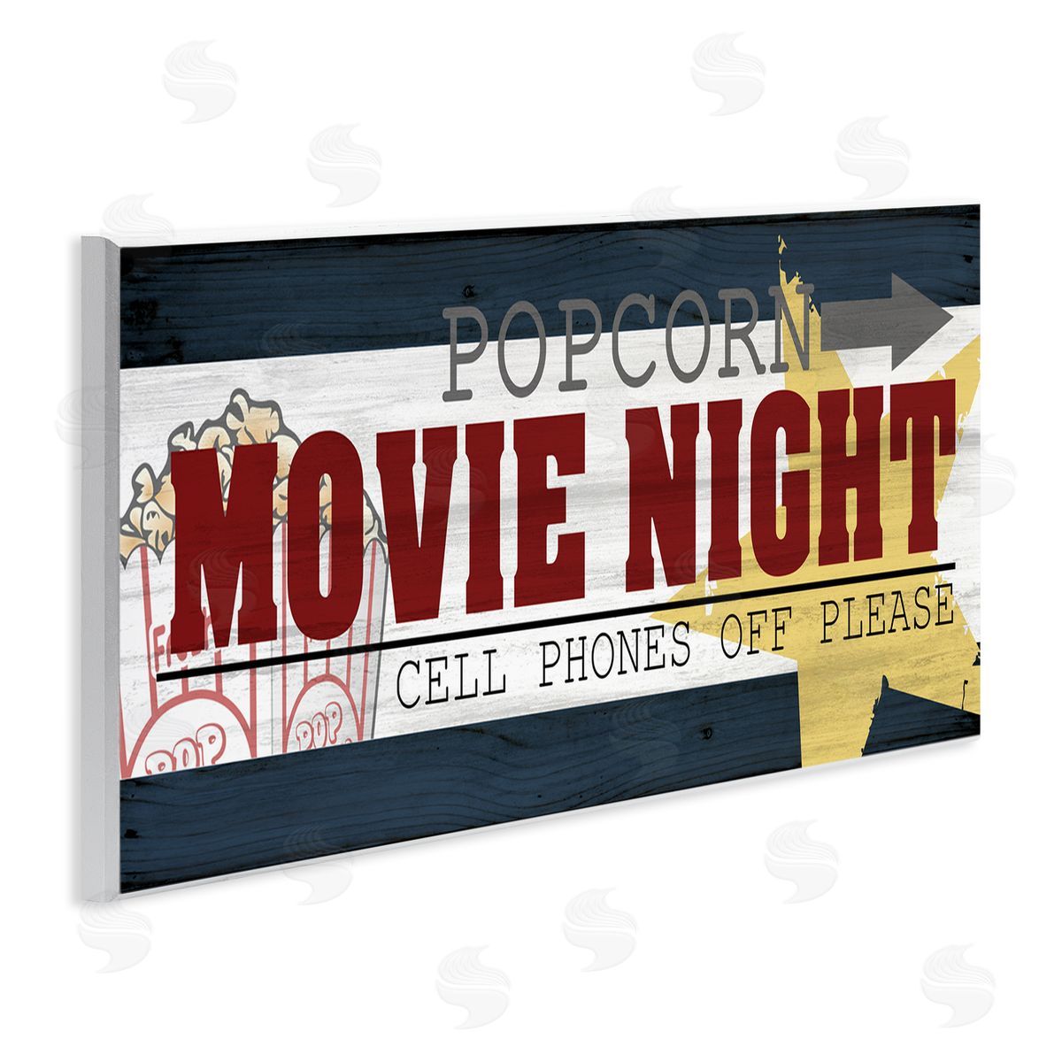 Movie Night Vintage Sign Wood Plaque Wall Art, Home Decor by Kim Allen