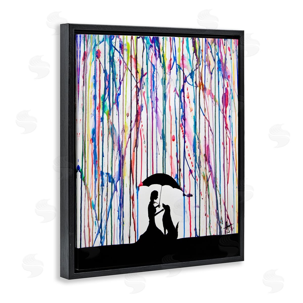 Marc Allante Modern Vivid Drip Silhouette Couple