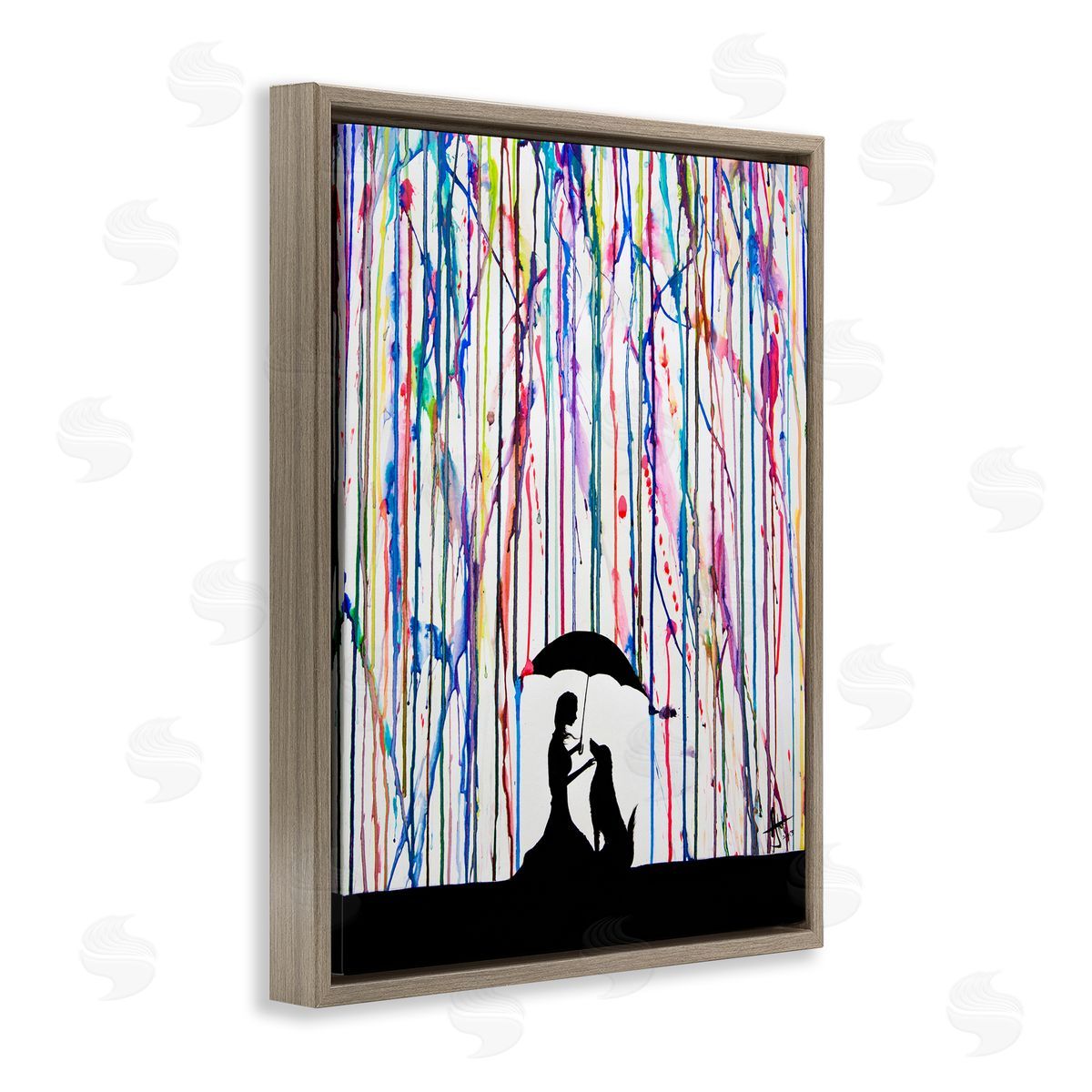 Marc Allante Modern Vivid Drip Silhouette Couple