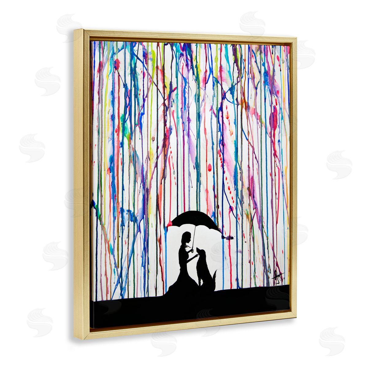 Marc Allante Modern Vivid Drip Silhouette Couple