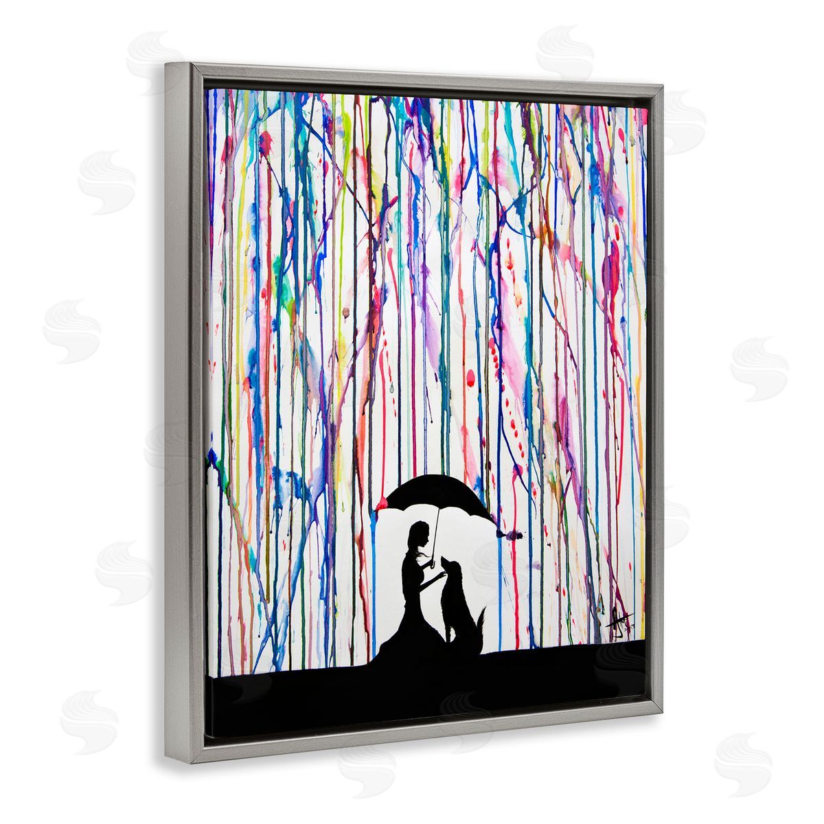 Marc Allante Modern Vivid Drip Silhouette Couple