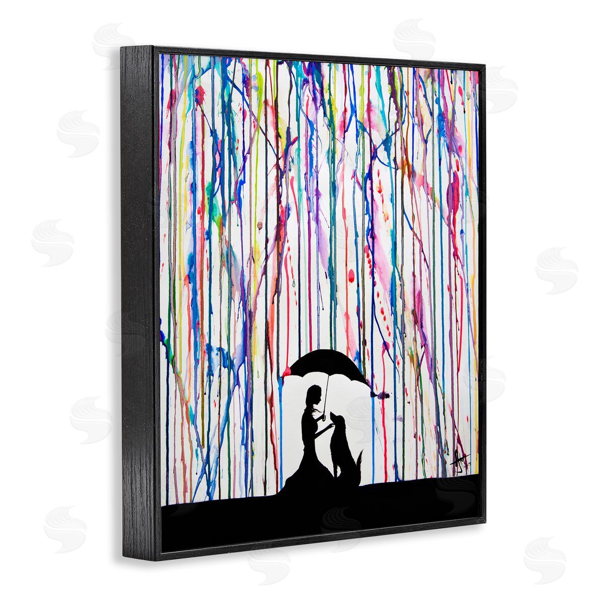 Marc Allante Modern Vivid Drip Silhouette Couple