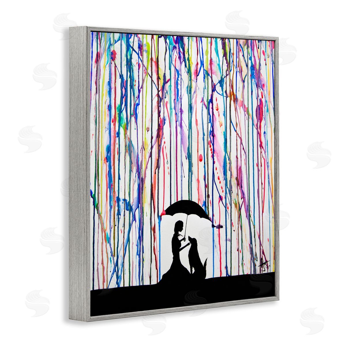 Marc Allante Modern Vivid Drip Silhouette Couple