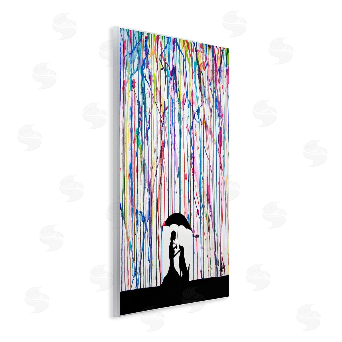 Marc Allante Modern Vivid Drip Silhouette Couple