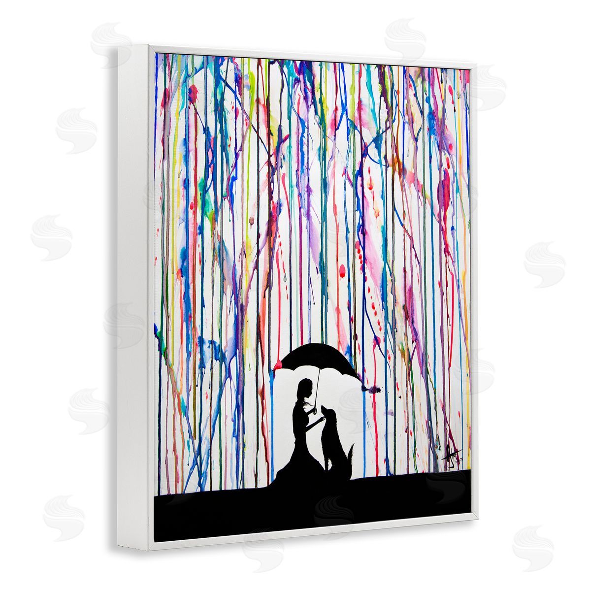 Marc Allante Modern Vivid Drip Silhouette Couple