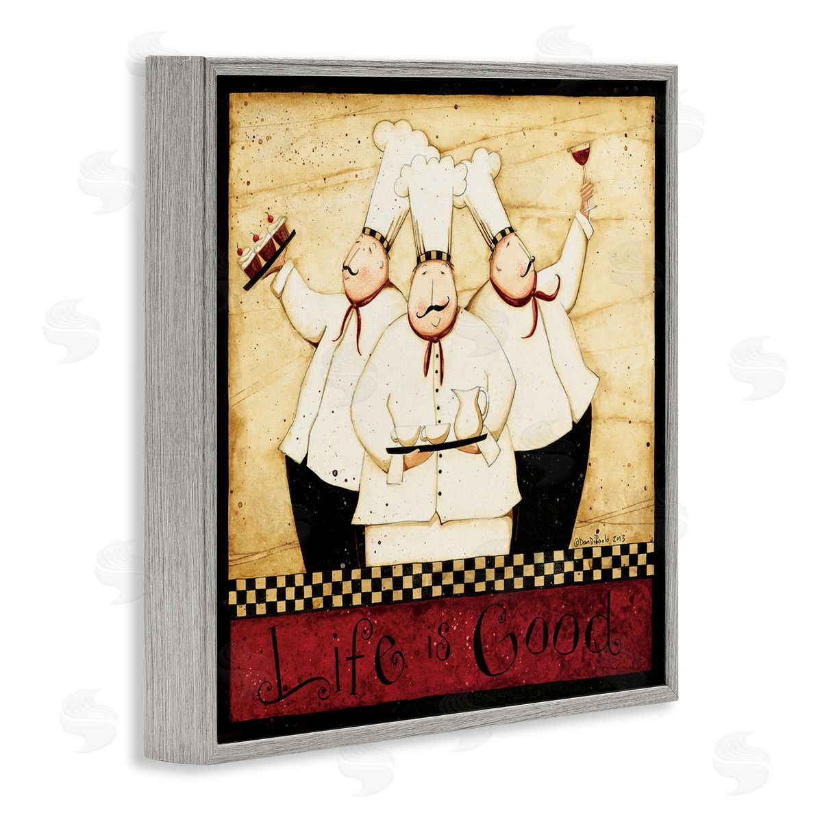 Dan DiPaolo Life Is Good Vintage Chefs Gray Framed Glicee Wall Art Print