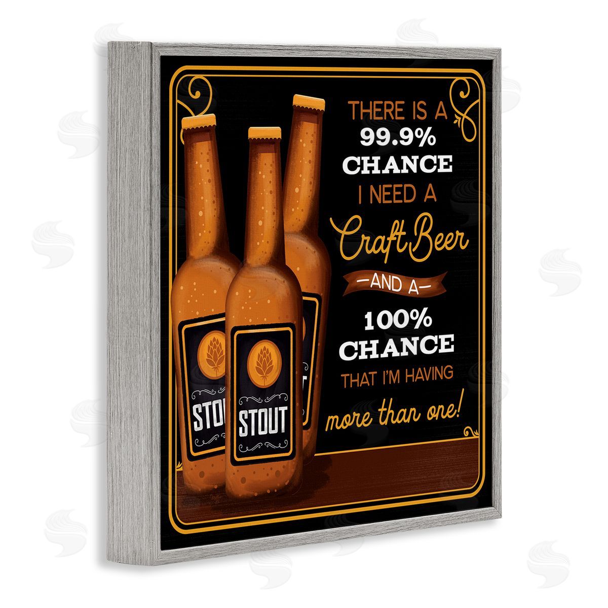 Mollie B. More Than One Craft Beer Phrase Gray Framed Glicee Wall Art Print