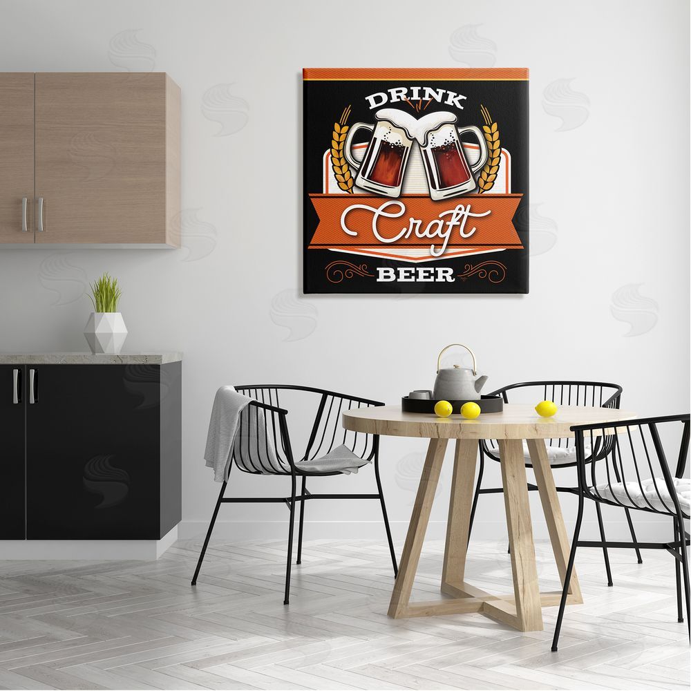 Mollie B. Drink Craft Beer Vintage Phrase Canvas Wall Art in Room