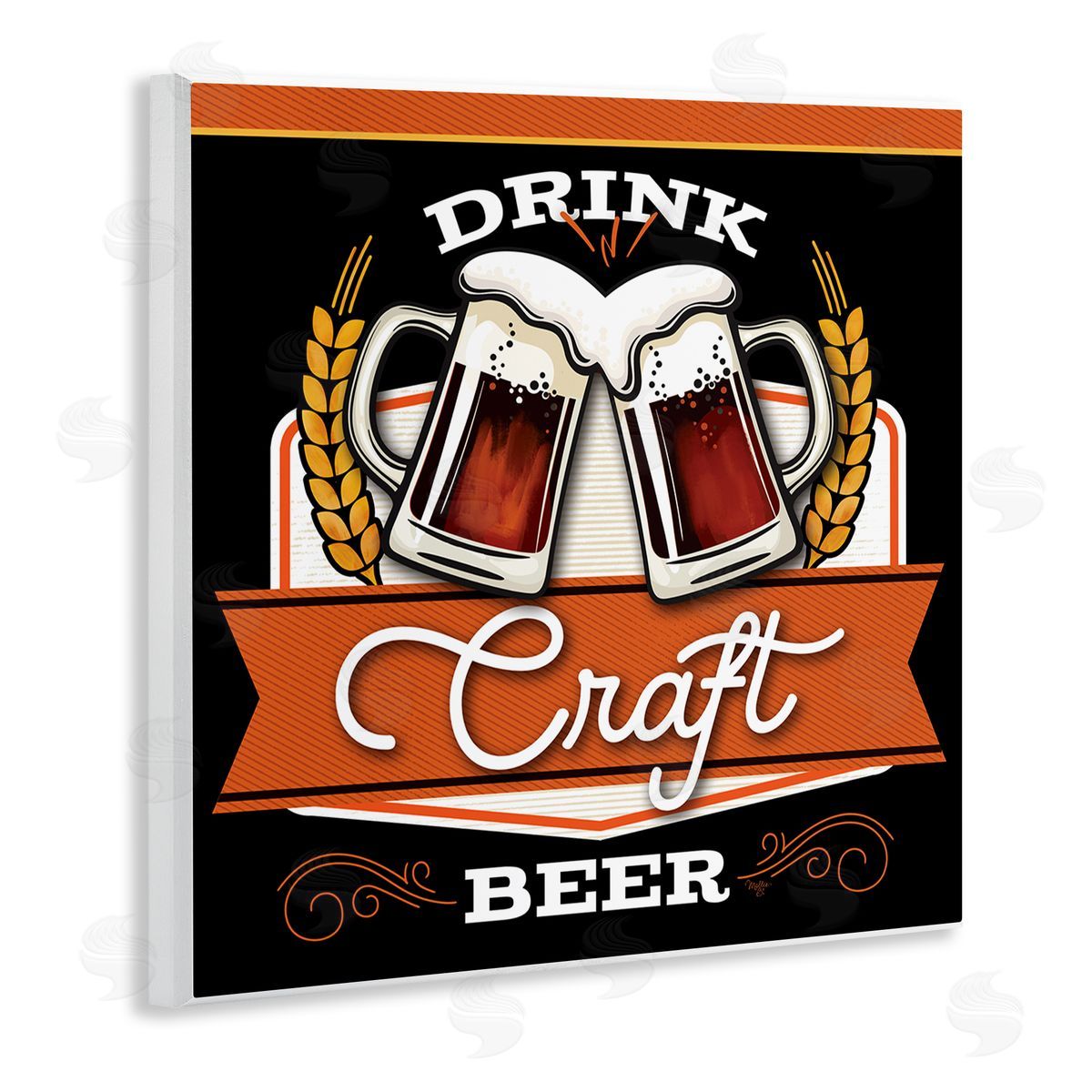 Mollie B. Drink Craft Beer Vintage Phrase Wooden Wall Plaque Art Print