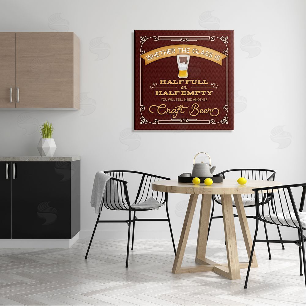Mollie B. Half Full Or Empty Craft Beer Canvas Wall Art in Room