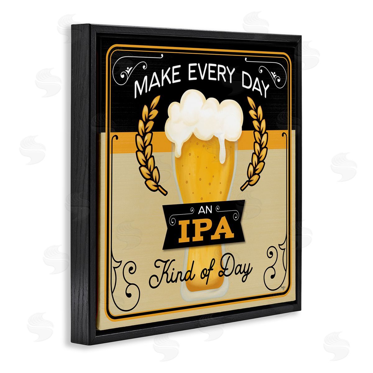 Mollie B. IPA Kind Of Day Beer Sign Black Floating Frame Canvas Wall Art Print