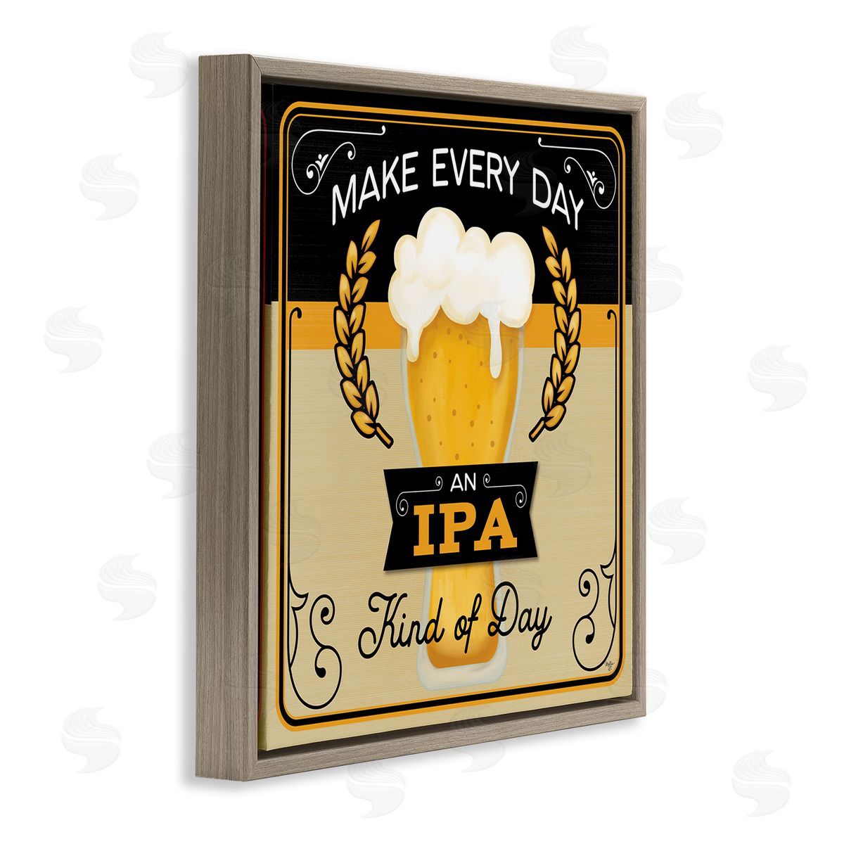 Mollie B. IPA Kind Of Day Beer Sign Brown Floating Frame Canvas Wall Art Print