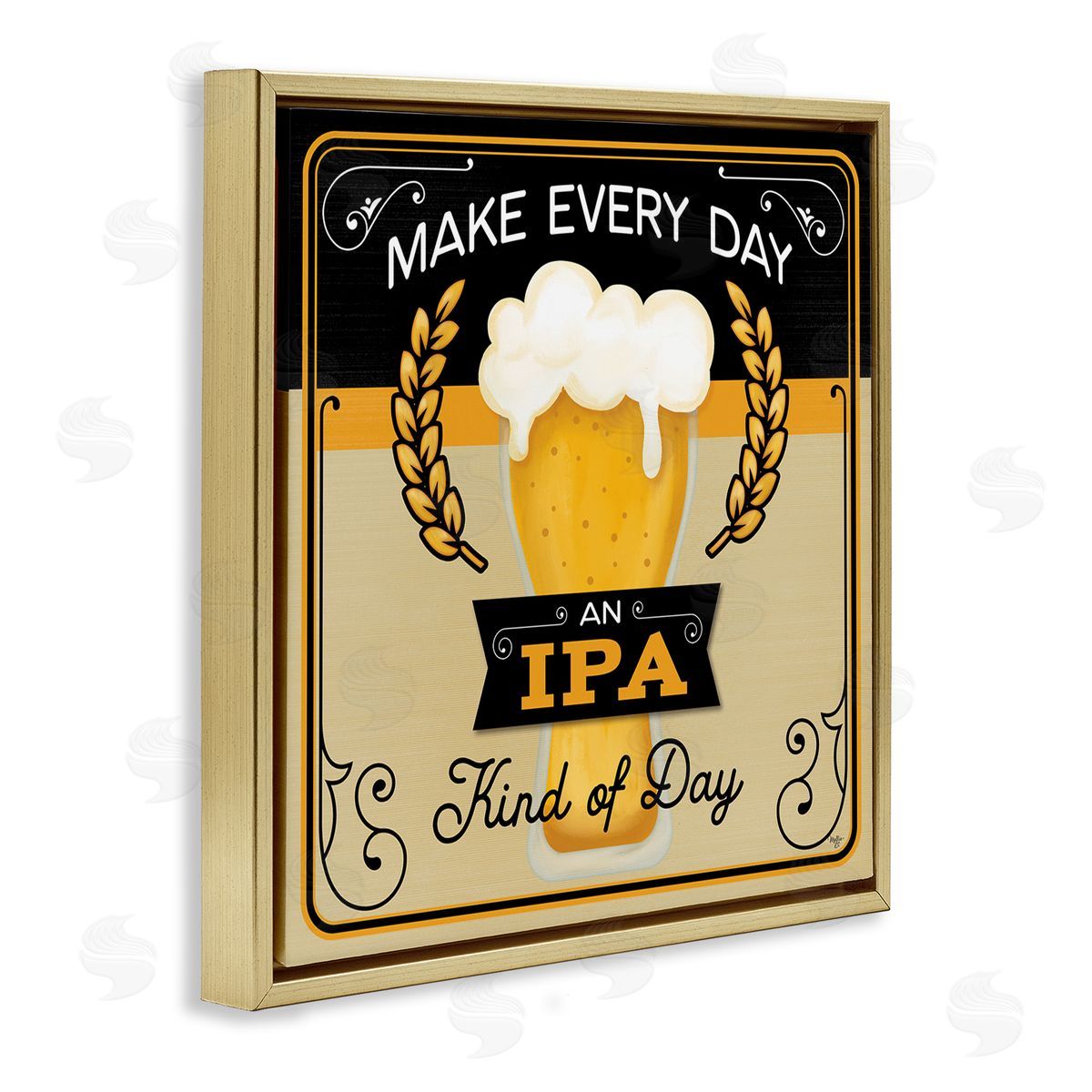 Mollie B. IPA Kind Of Day Beer Sign Gold Floating Frame Canvas Wall Art Print