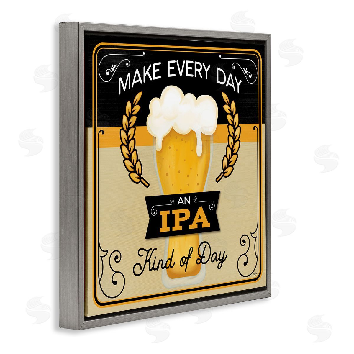 Mollie B. IPA Kind Of Day Beer Sign Gray Floating Frame Canvas Wall Art Print