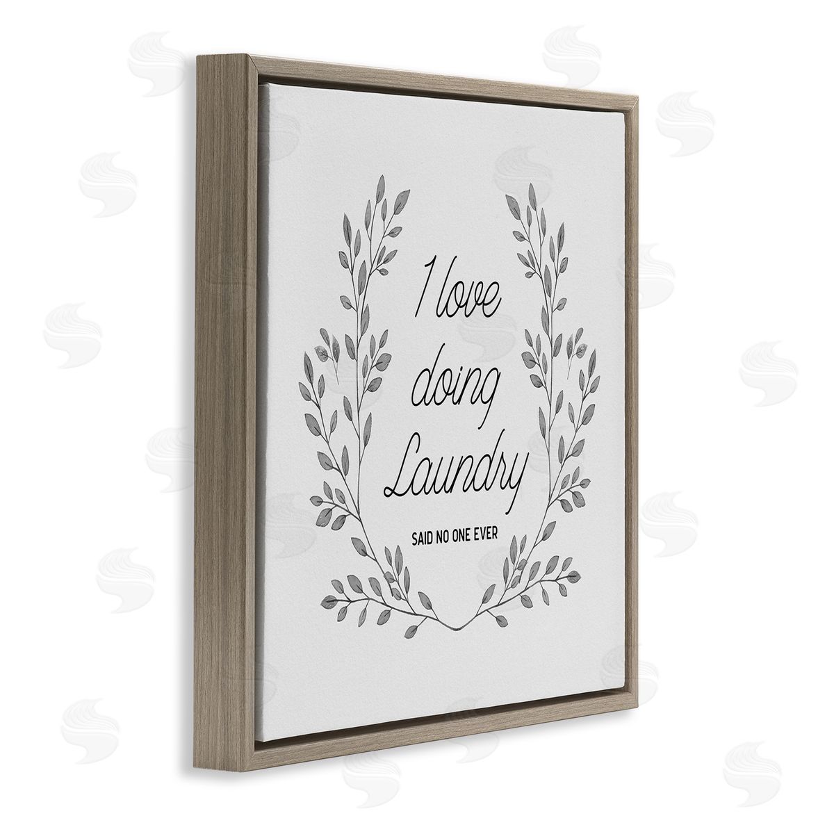 CAD Designs Love Doing Laundry Said No One Funny Brown Floating Frame Canvas Wall Art Print