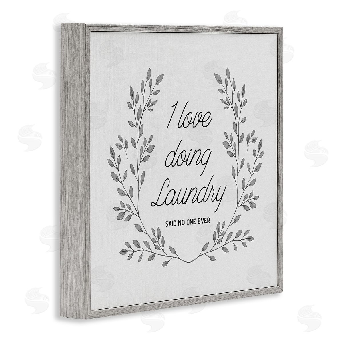 CAD Designs Love Doing Laundry Said No One Funny Gray Framed Glicee Wall Art Print