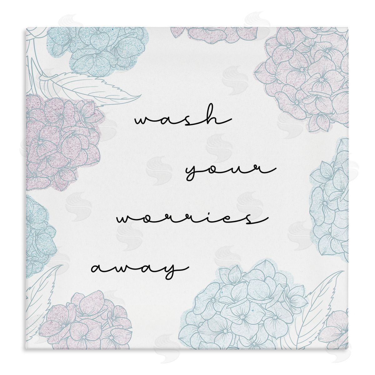 Stupell Studio Wash Your Worries Away Delicate Florals Stretched Canvas Wall Art Print