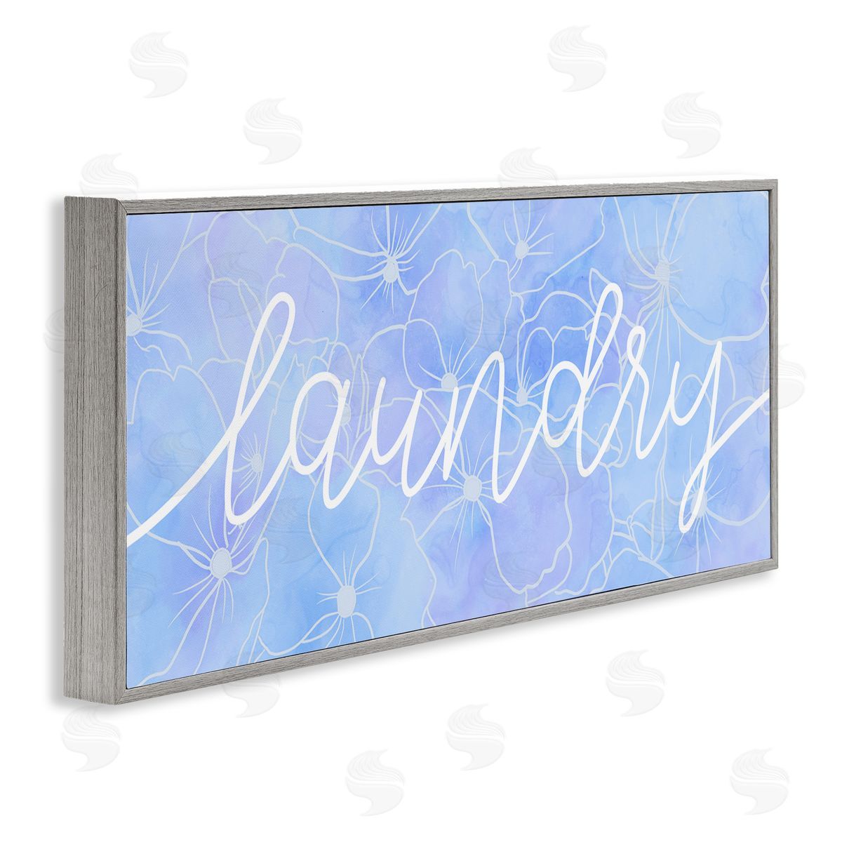 Stupell Studio Blue Laundry Floral Pattern