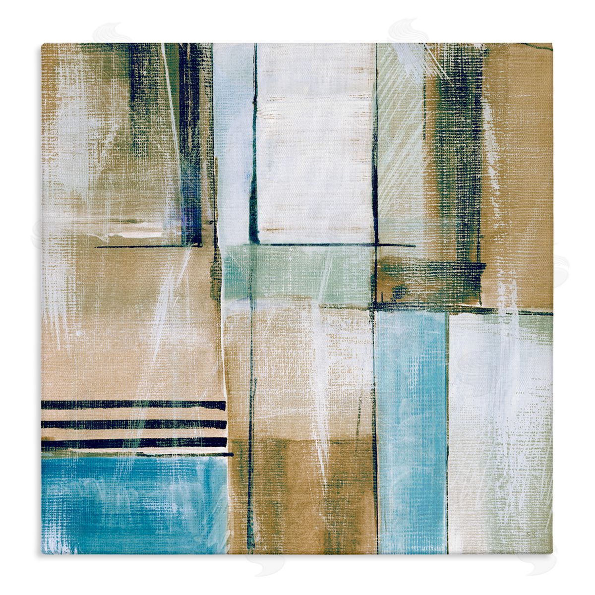 Susan Jill Modern Geometric Shapes Arrangement Stretched Canvas Wall Art Print