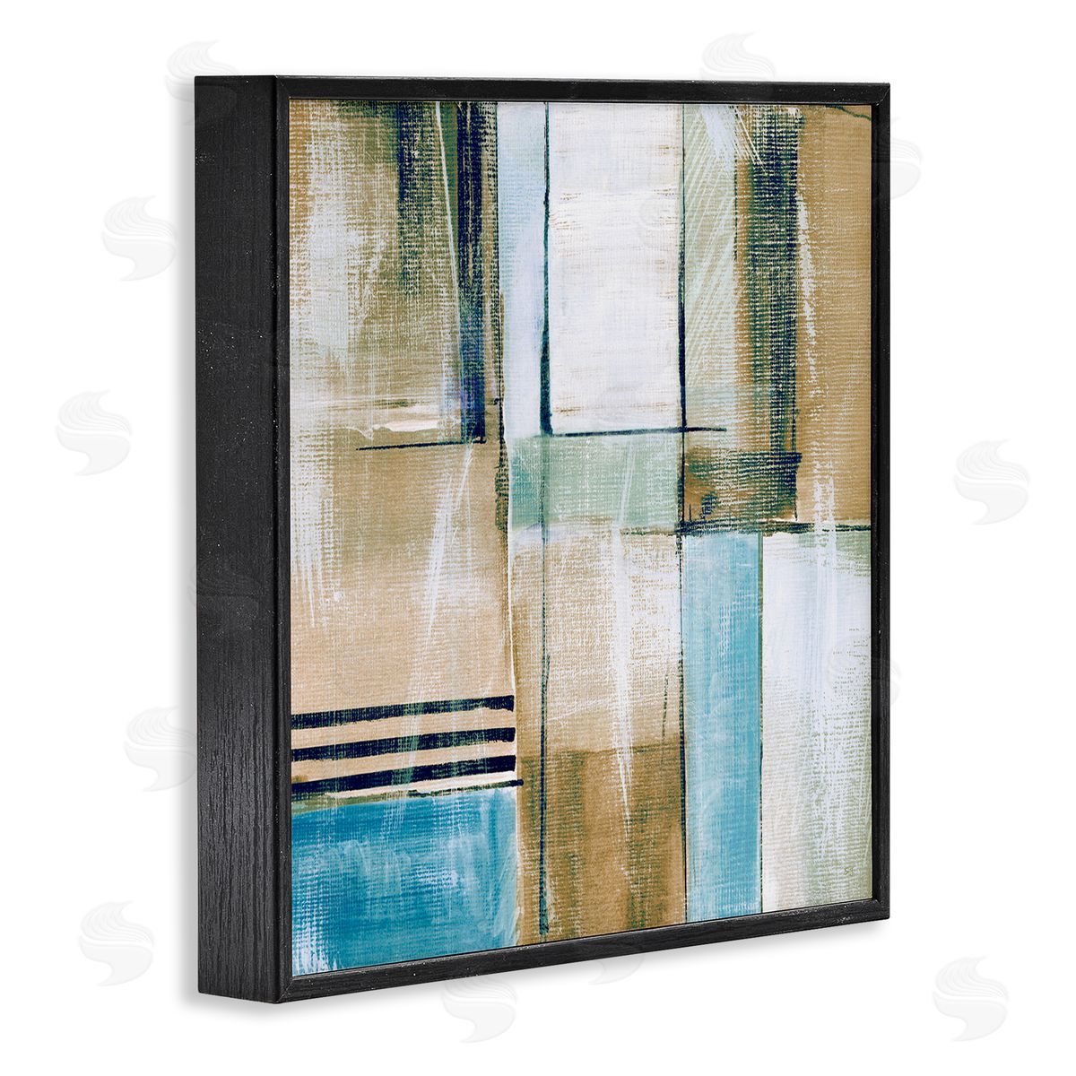 Susan Jill Modern Geometric Shapes Arrangement Black Framed Glicee Wall Art Print