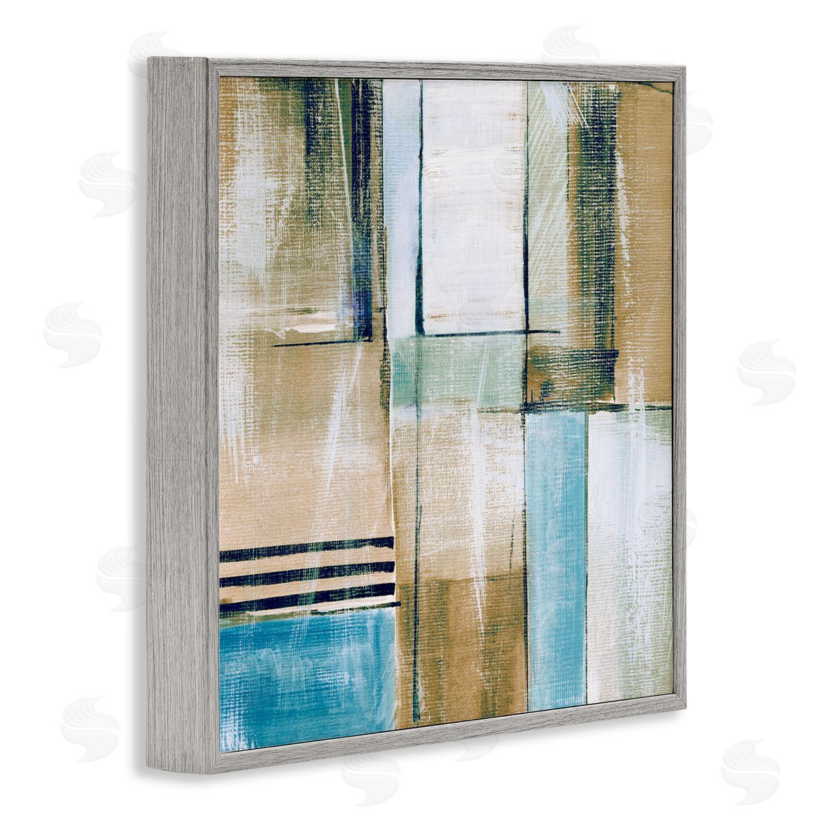 Susan Jill Modern Geometric Shapes Arrangement Gray Framed Glicee Wall Art Print